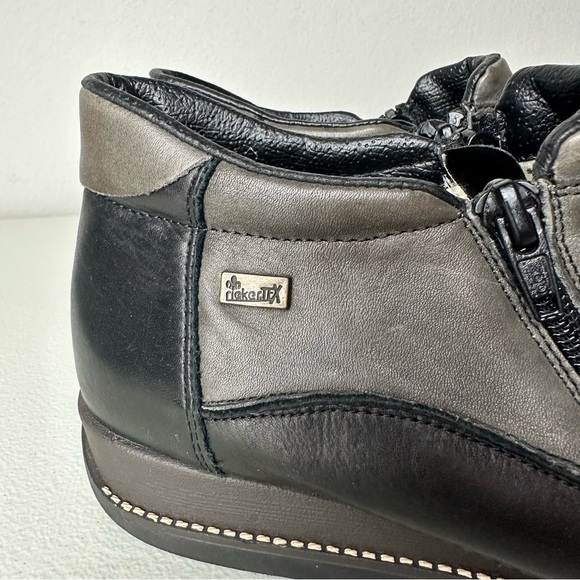 Rieker Gray Black Daphne Sherpa Wool Lined Ankle Booties Size 40 - Picture 2 of 8